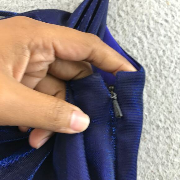 Vintage Morgan & Co Blue Slip Dress Y2K Formal Gown size 3/4 - Picture 10 of 13